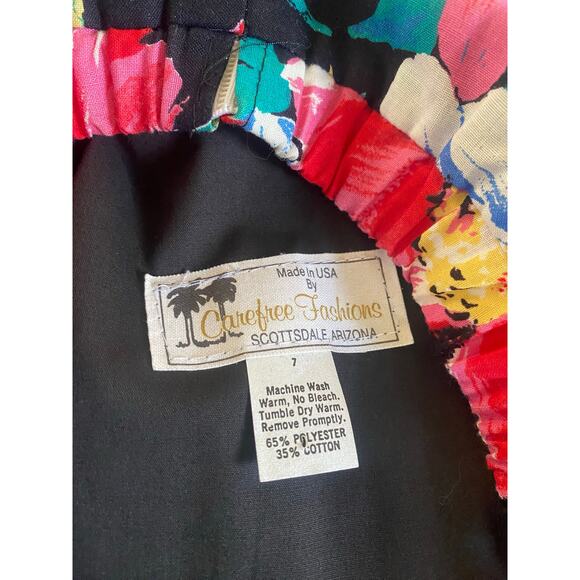 Vintage Carefree Fashions floral print swing skirt line dancing full crinoline * - Picture 7 of 8